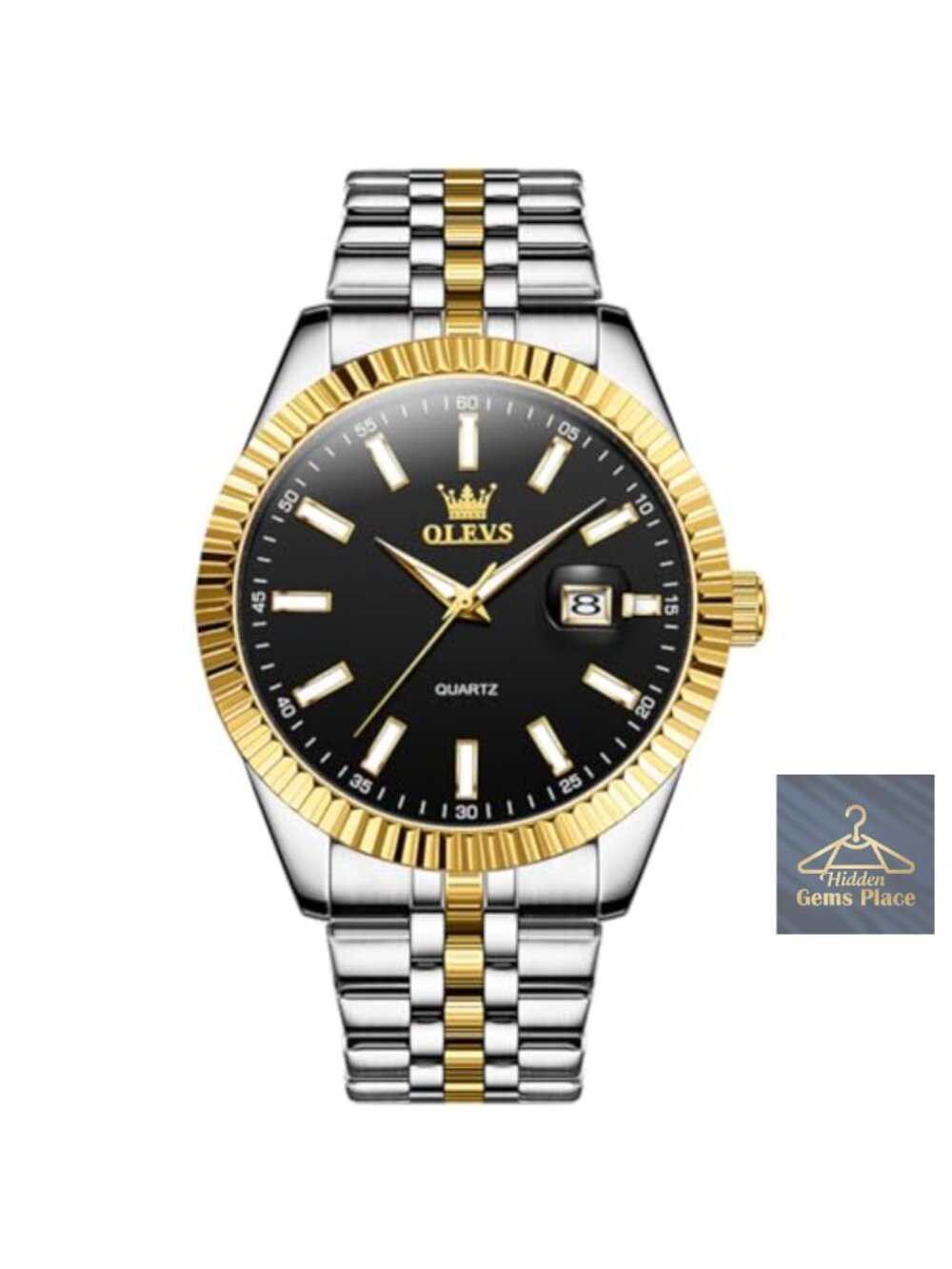 Mens Dress Watch Waterproof Stainless Steel Quartz Analog Date Day Luminous
